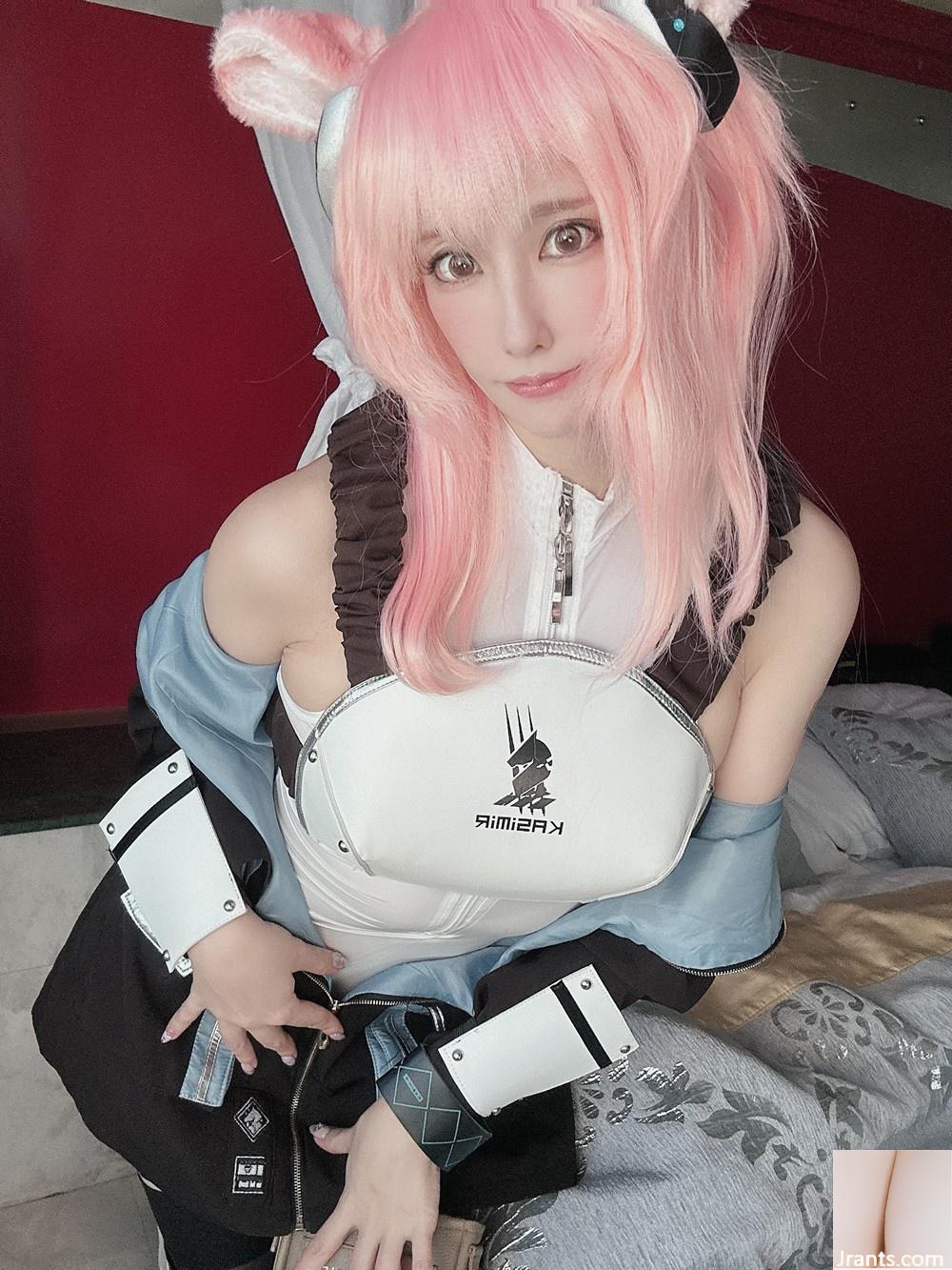 [林檎蜜紀]Yarının Gemisi Arknight&#8217;ın ilk cosplay&#8217;i transparan beyaz tek parça streç giysi ha