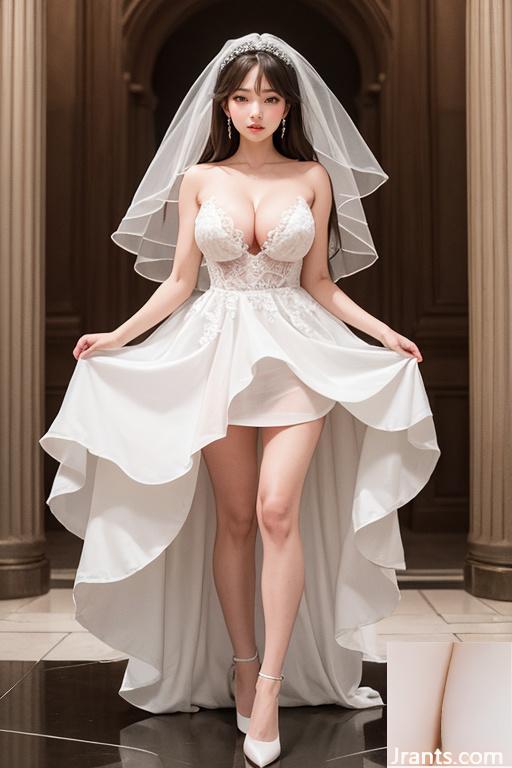 Beauté générée par l&rsquo;IA ~ robe de mariée gaze de mariage sensuelle