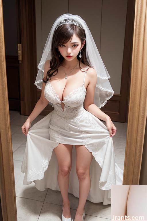 Beauté générée par l&rsquo;IA ~ robe de mariée gaze de mariage sensuelle