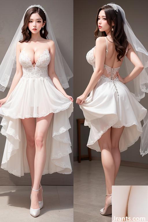 Beauté générée par l&rsquo;IA ~ robe de mariée gaze de mariage sensuelle