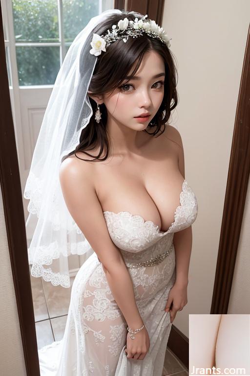 Beauté générée par l&rsquo;IA ~ robe de mariée gaze de mariage sensuelle