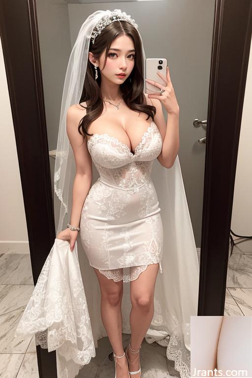 Belleza generada por IA ~ vestido de novia sensual gasa de boda