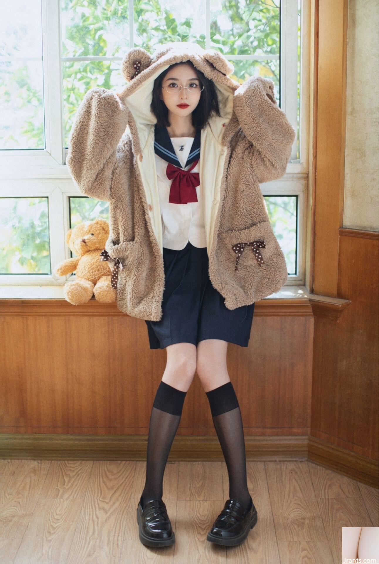 Fille de bien-être Lao Xiaobai uniforme scolaire jk ours jk (43P)