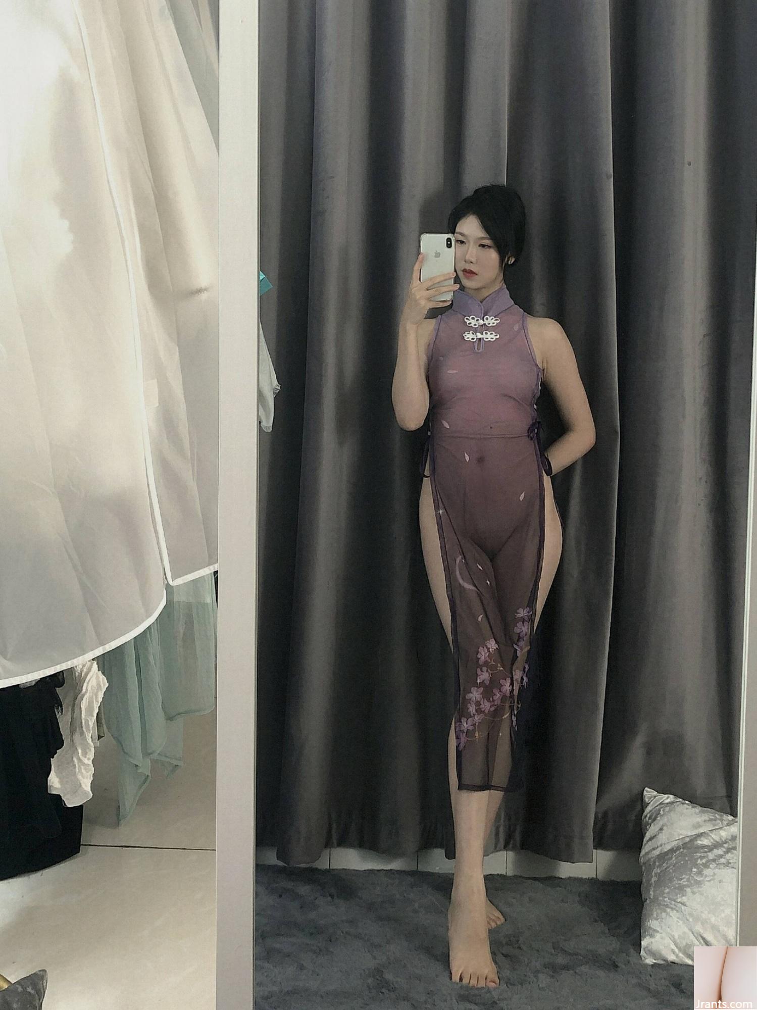 [Koleksi Internet]XiuRen Model Cantik Dou Niang-Lee Shilu Maomao Cheongsam Ungu[40P]