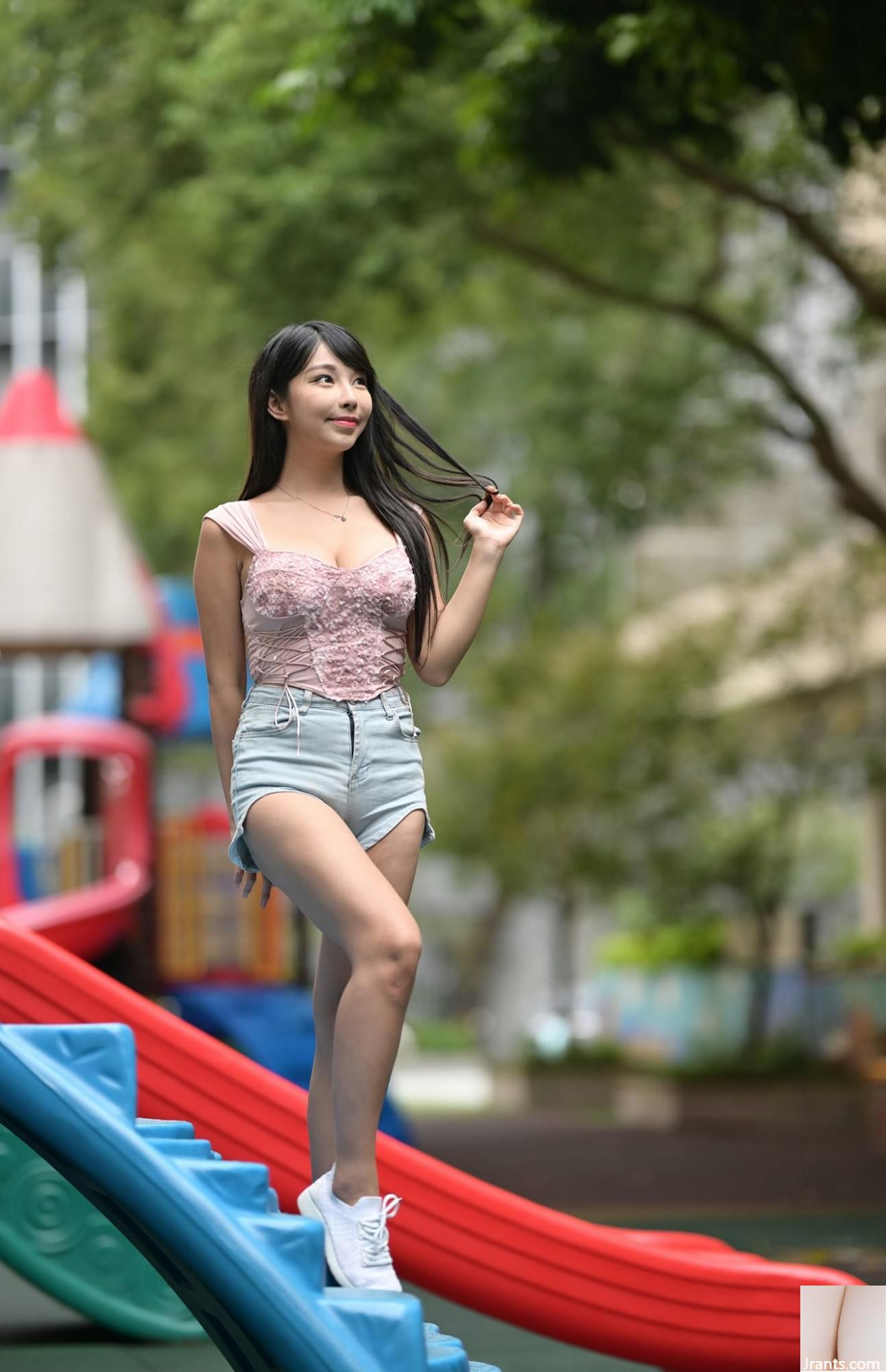 (Koleksi internet) Gadis berkaki cantik Taiwan-Zoe Pemotretan model luar ruangan yang begitu cantik (88P)