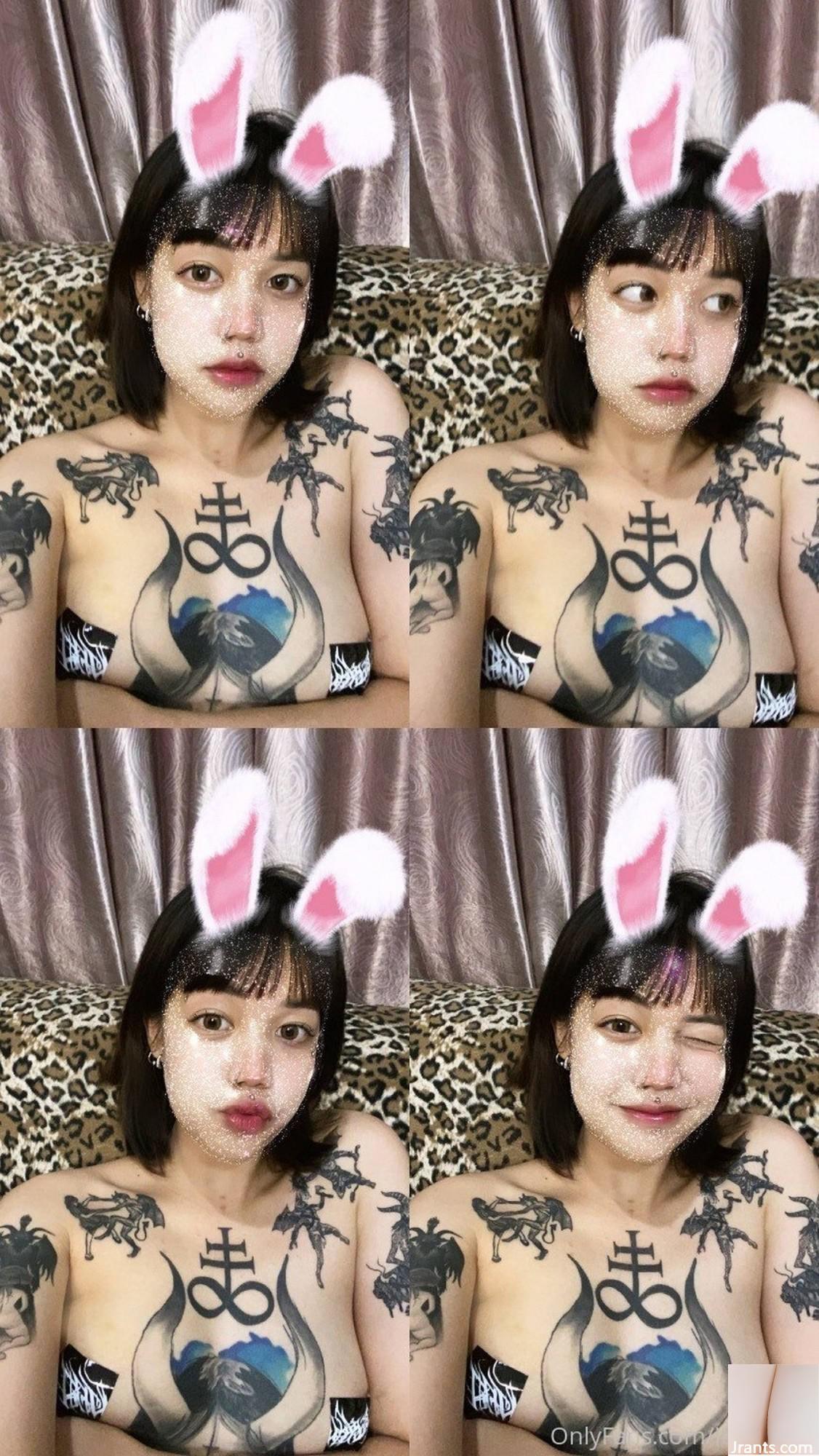 (Coleção online) OnlyFans Celebridade da Internet Guitou tatuagem garota sexy é exclusivo VIP (99P)