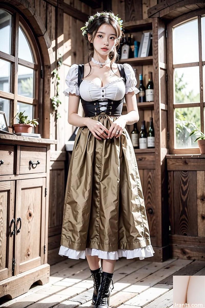 L&#8217;IA ha generato ~AI OFUG- 比女のBavarian Dirndl (il suo vestito bavarese)