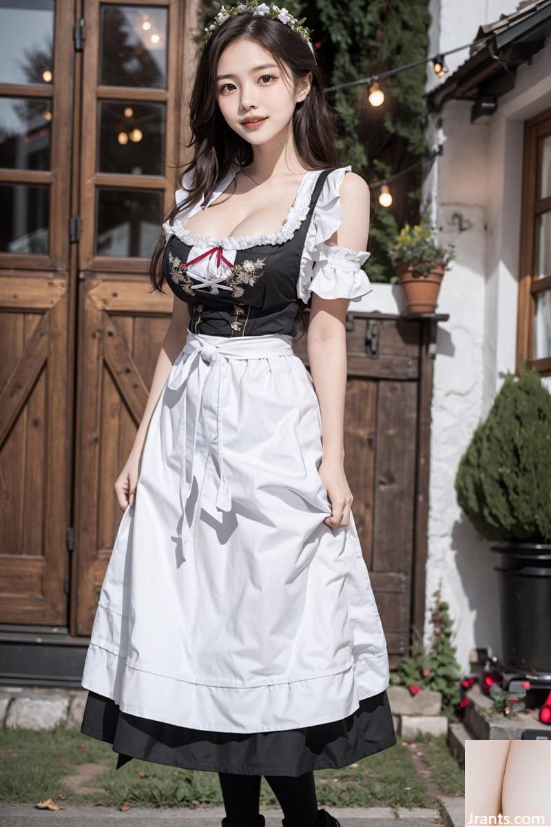 AI তৈরি করেছে ~ AI OFUG &#8211; 比女のBavarian Dirndl (তার ব্যাভারিয়ান পোশাক)