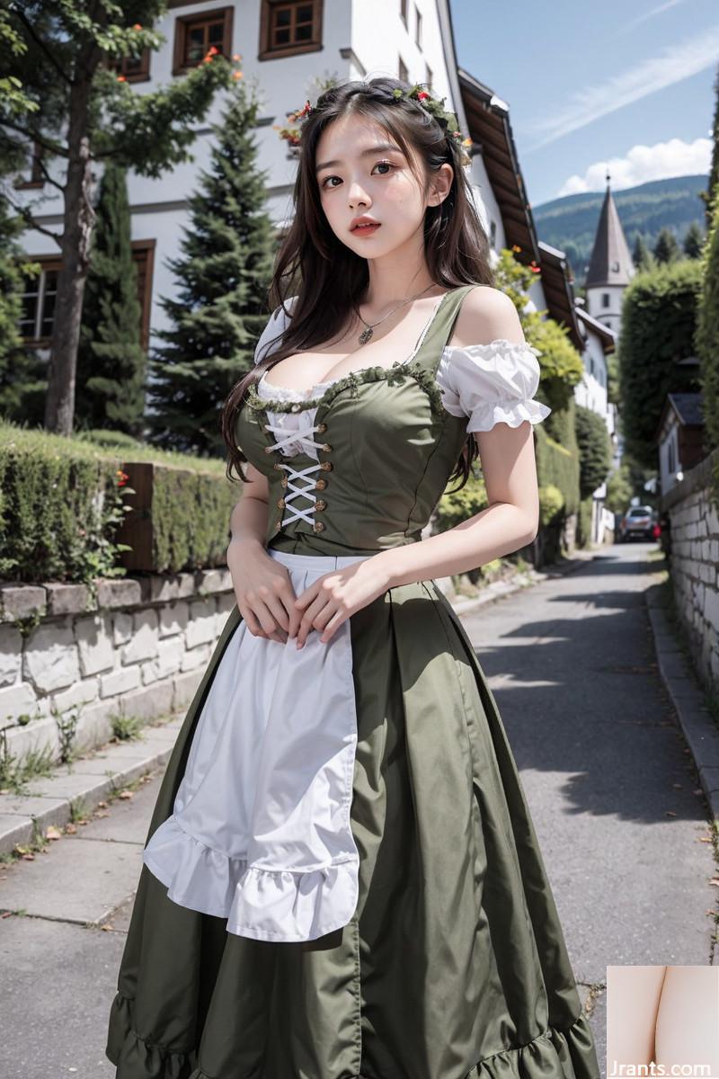 L&#8217;IA ha generato ~AI OFUG- 比女のBavarian Dirndl (il suo vestito bavarese)