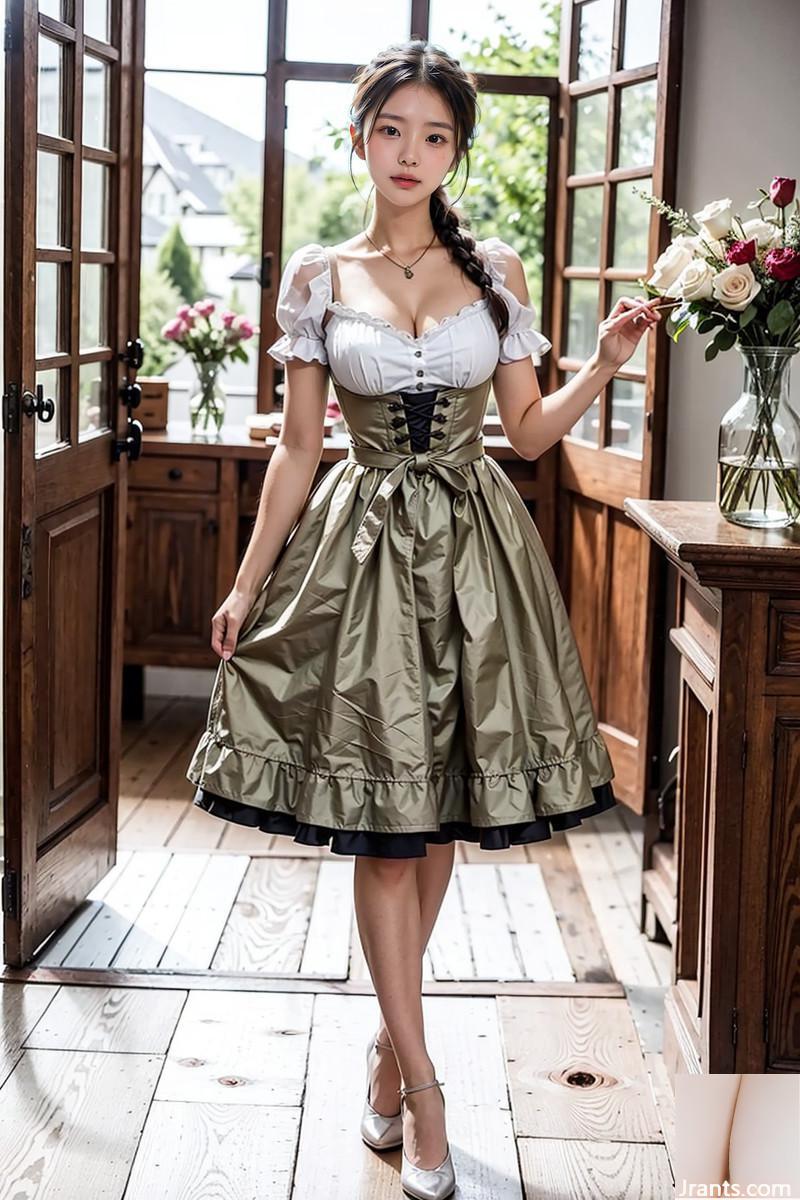 AI তৈরি করেছে ~ AI OFUG &#8211; 比女のBavarian Dirndl (তার ব্যাভারিয়ান পোশাক)