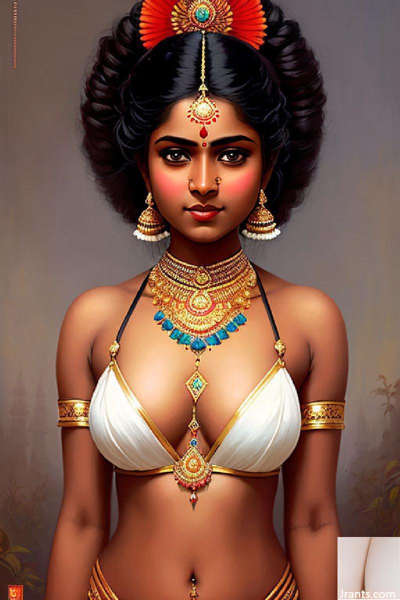 Reina india desnuda generada por IA 3