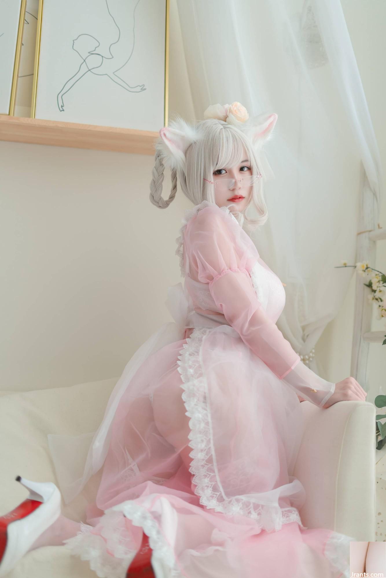 (Koleksi online) Eksklusif VIP &#8220;Transparent Pink Maid&#8221; gadis kesejahteraan Chiyo Ogura (28P)