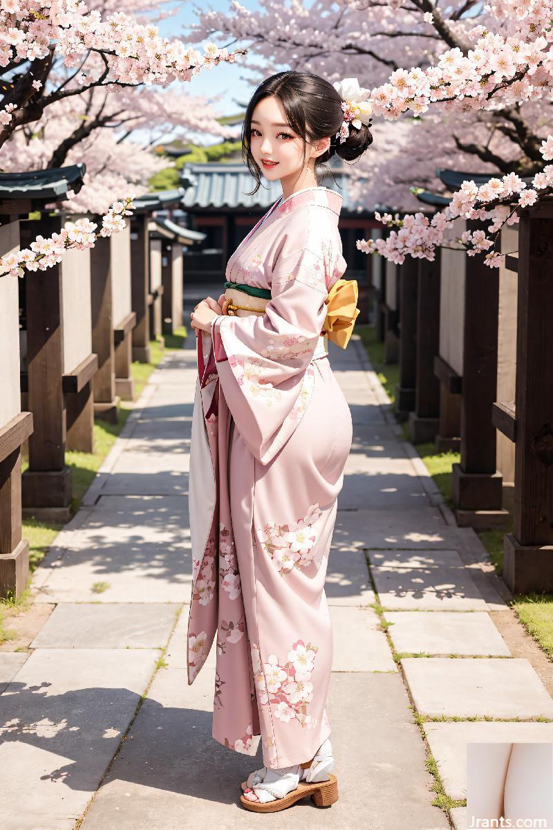 Si cantik memakai Kimono