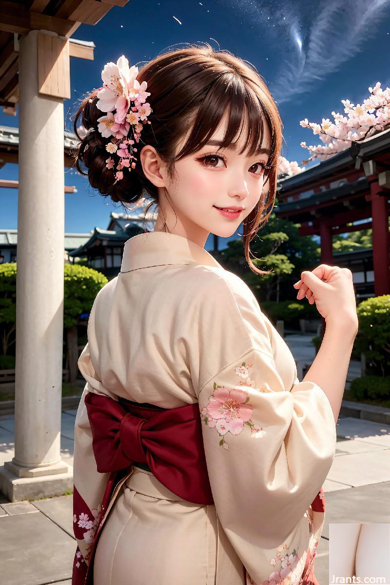 Si cantik memakai Kimono