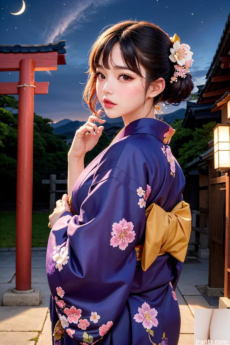 Si cantik memakai Kimono