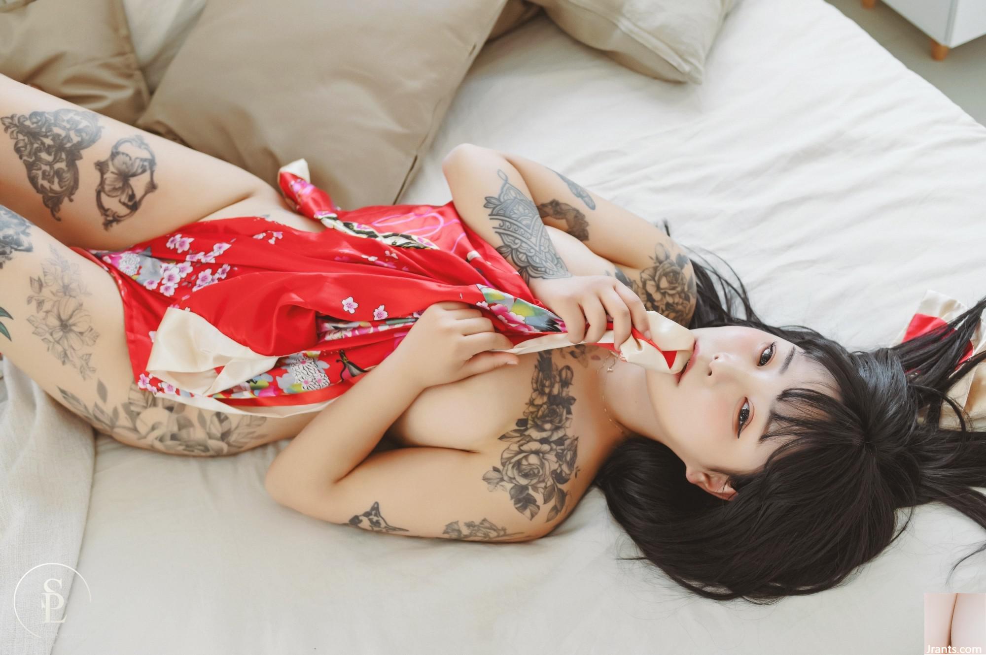 SAINT Photolife – Jeon Bo-Yeon – Vol.07 Leopard &#038; Red Kimono (61P)