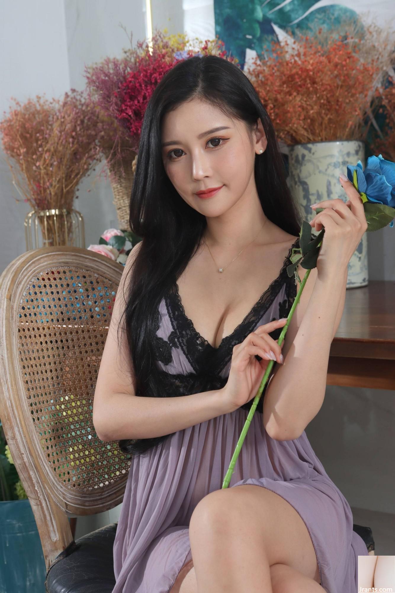 (Extrakapitel über schöne Beine) Langbeiniges Beauty-Model Xu Huiling, sexy Pyjamas, High Heels und schöne Beine (42P)