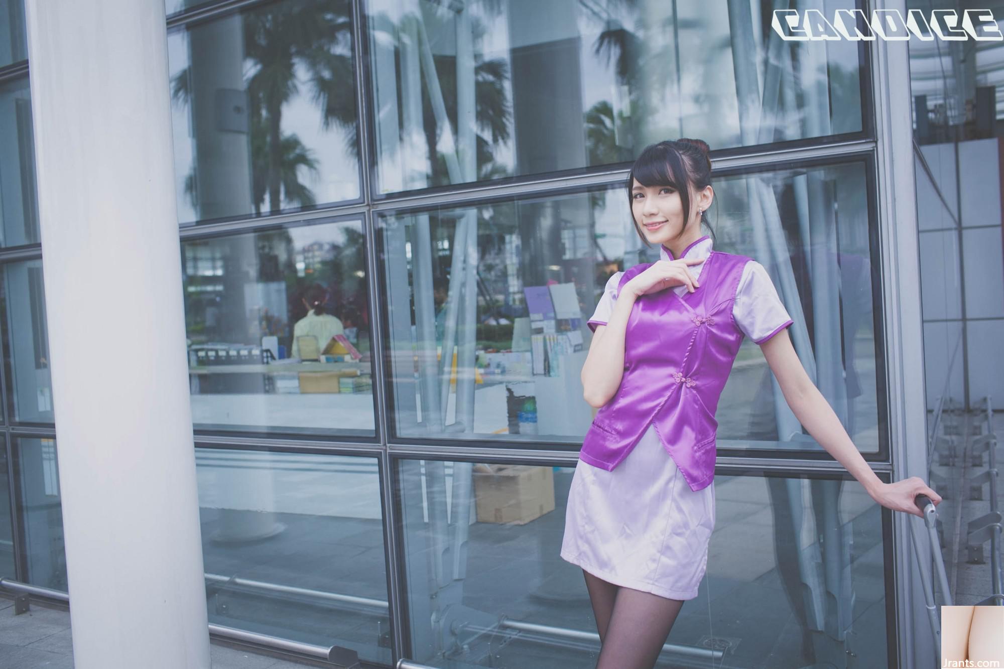 (Foto des Models) Taiwanesisches Model Tsai Yixin, Stewardessenkleidung, Outdoor-Shooting (42P)