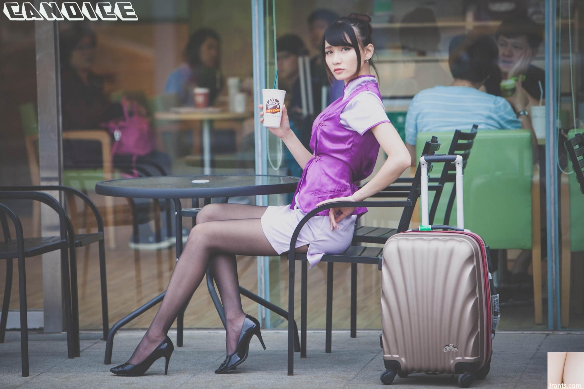 (Foto des Models) Taiwanesisches Model Tsai Yixin, Stewardessenkleidung, Outdoor-Shooting (42P)