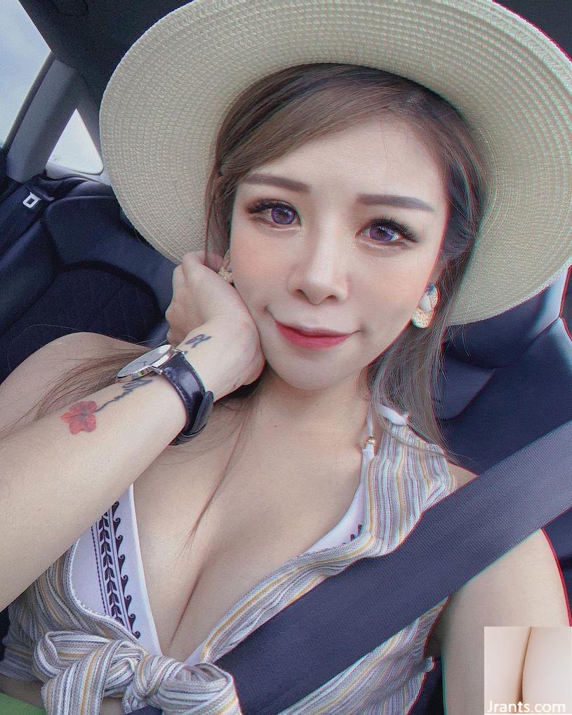 Pemilik yang manis dan cantik &#8220;Abbie&#8221; mengambil selfie di dalam mobil dan melompat keluar dari parit!  (13P)