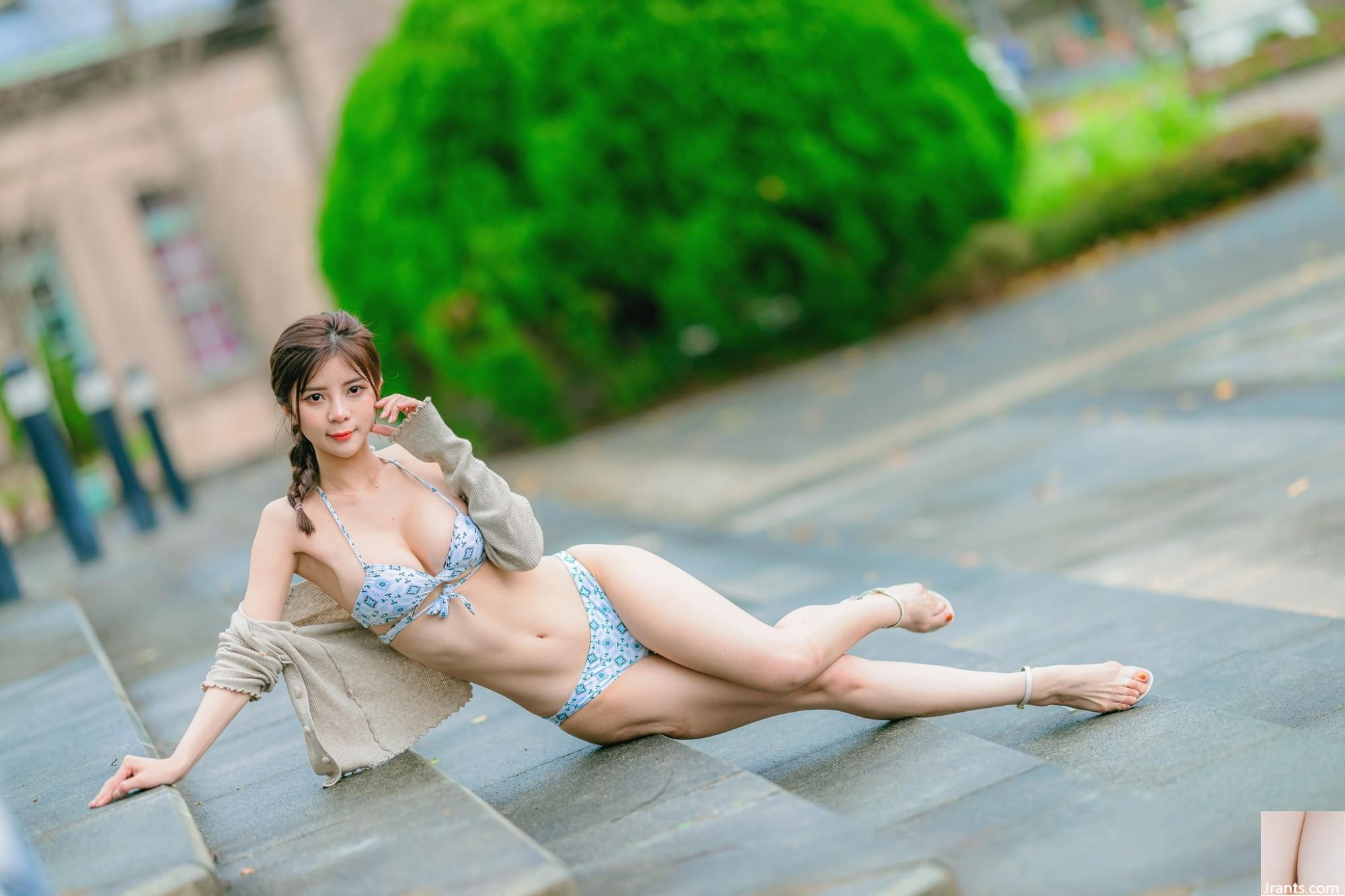 (Collezione online) Ragazza taiwanese con bellissime gambe-Mi En servizio fotografico di bellezza all&#39;aperto (2)