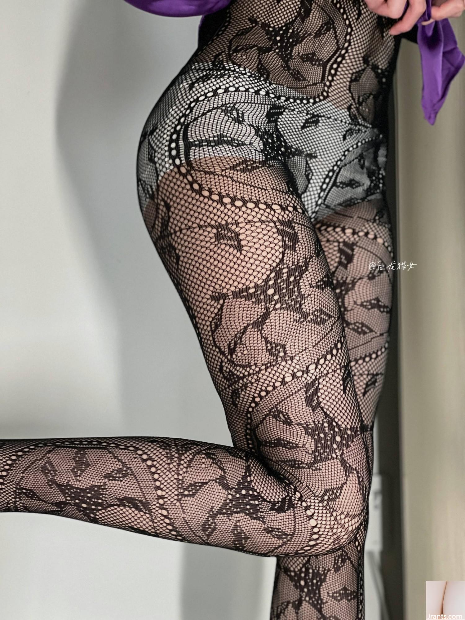 (Coleção online) Welfare Girl White Totoro &#8220;Python Stockings&#8221; VIP Exclusivo Completo (36P)