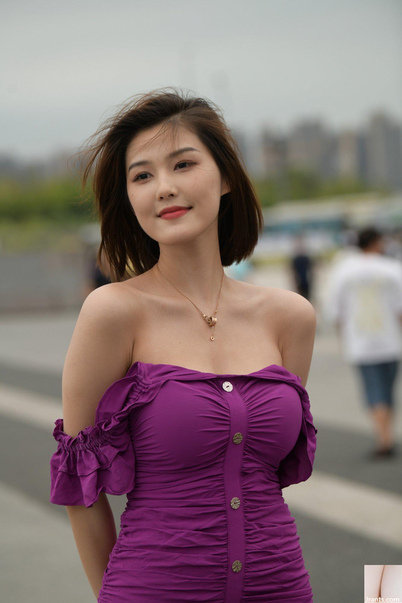 (مجموعة من الأرجل الجميلة على الإنترنت) صورة لشارع Cheng Er &#8220;Purple Sweet Girl&#8221; (113P)