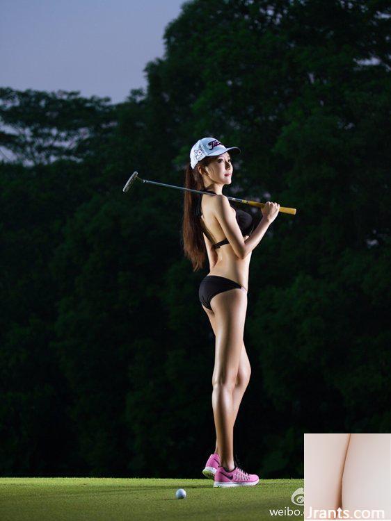 Weltreisen? (Das junge Model Wang Xinyao, das Golf liebt (24P)