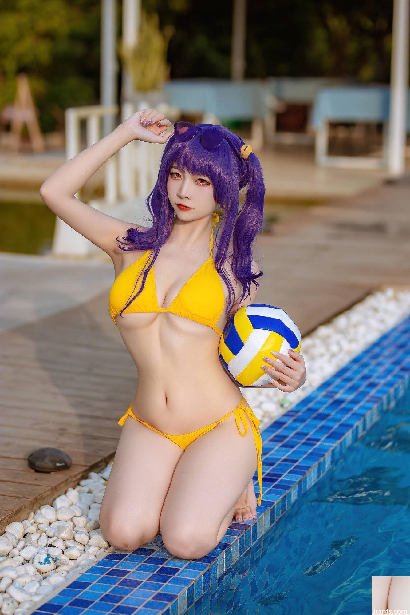 (Онлайн-коллекция) Welfare Girl Erzuo &#171;Blue Pola Swimsuit&#187; VIP-эксклюзив (46P)