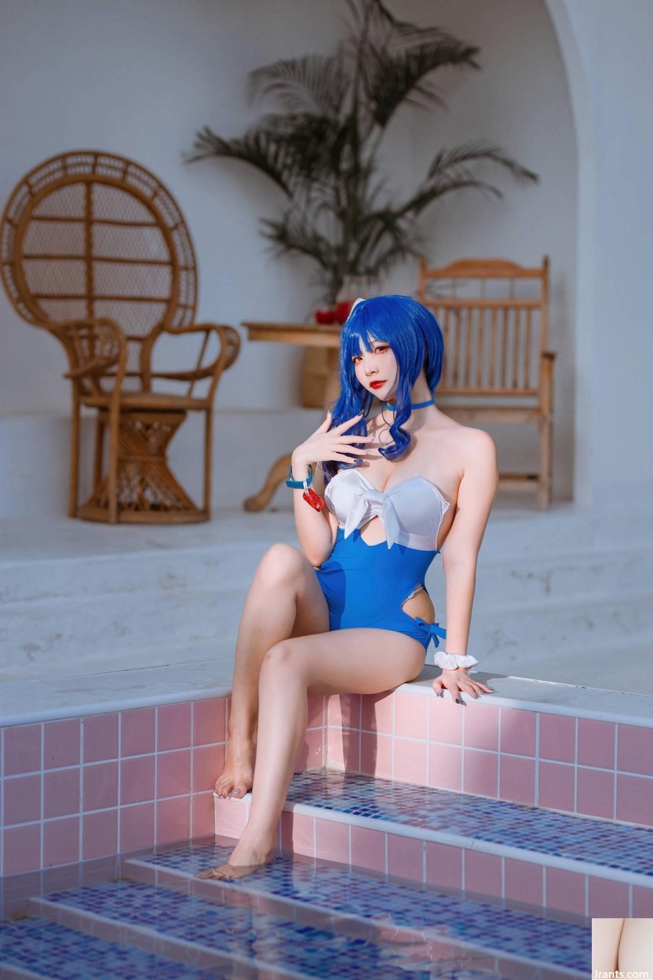 (Coleção online) Welfare Girl Erzuo &#8220;Maiô Blue Pola&#8221; Exclusivo VIP (46P)