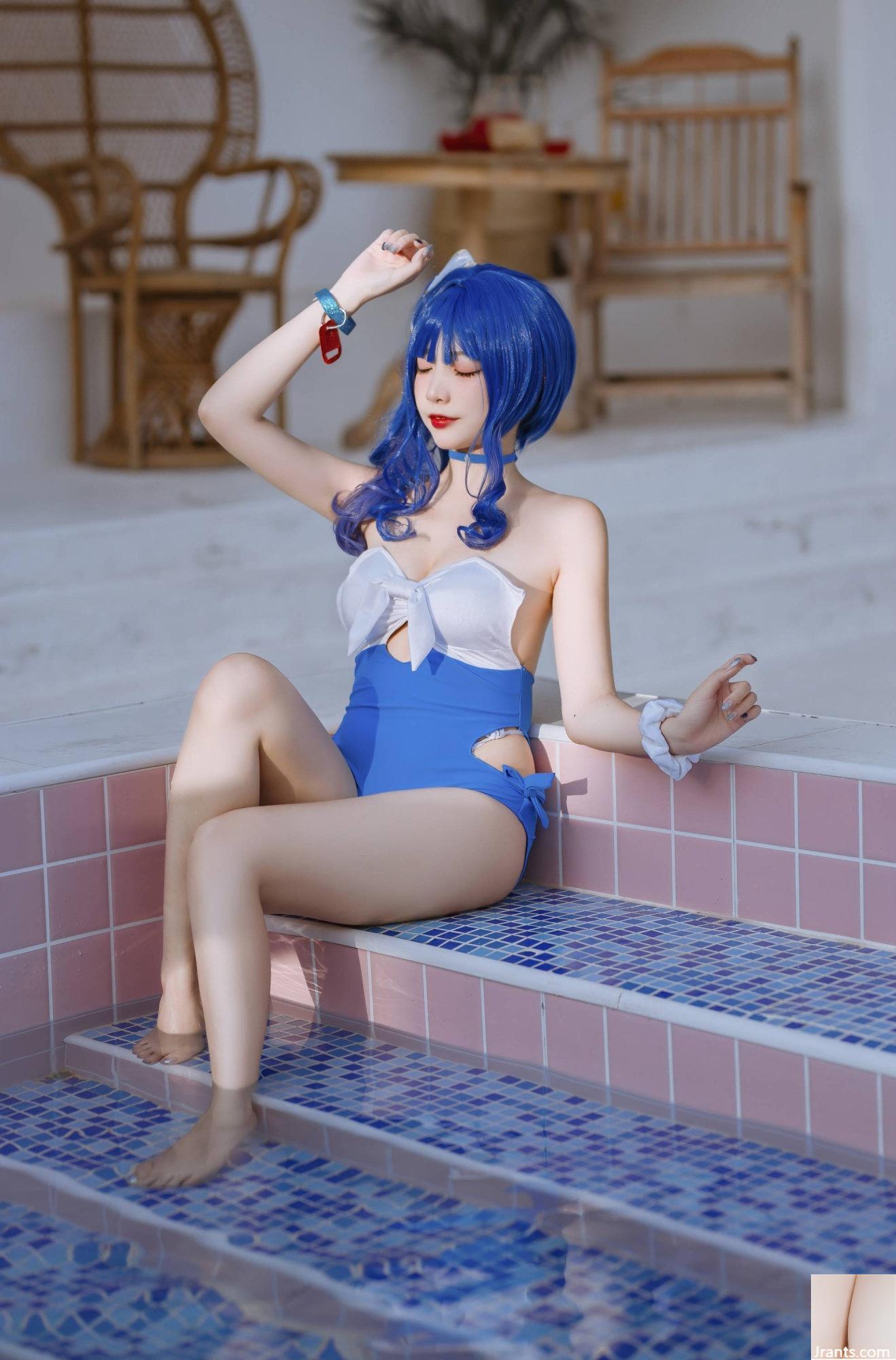 (مجموعة عبر الإنترنت) Welfare Girl Erzuo &#8220;Blue Pola Swimsuit&#8221; VIP حصريًا (46P)