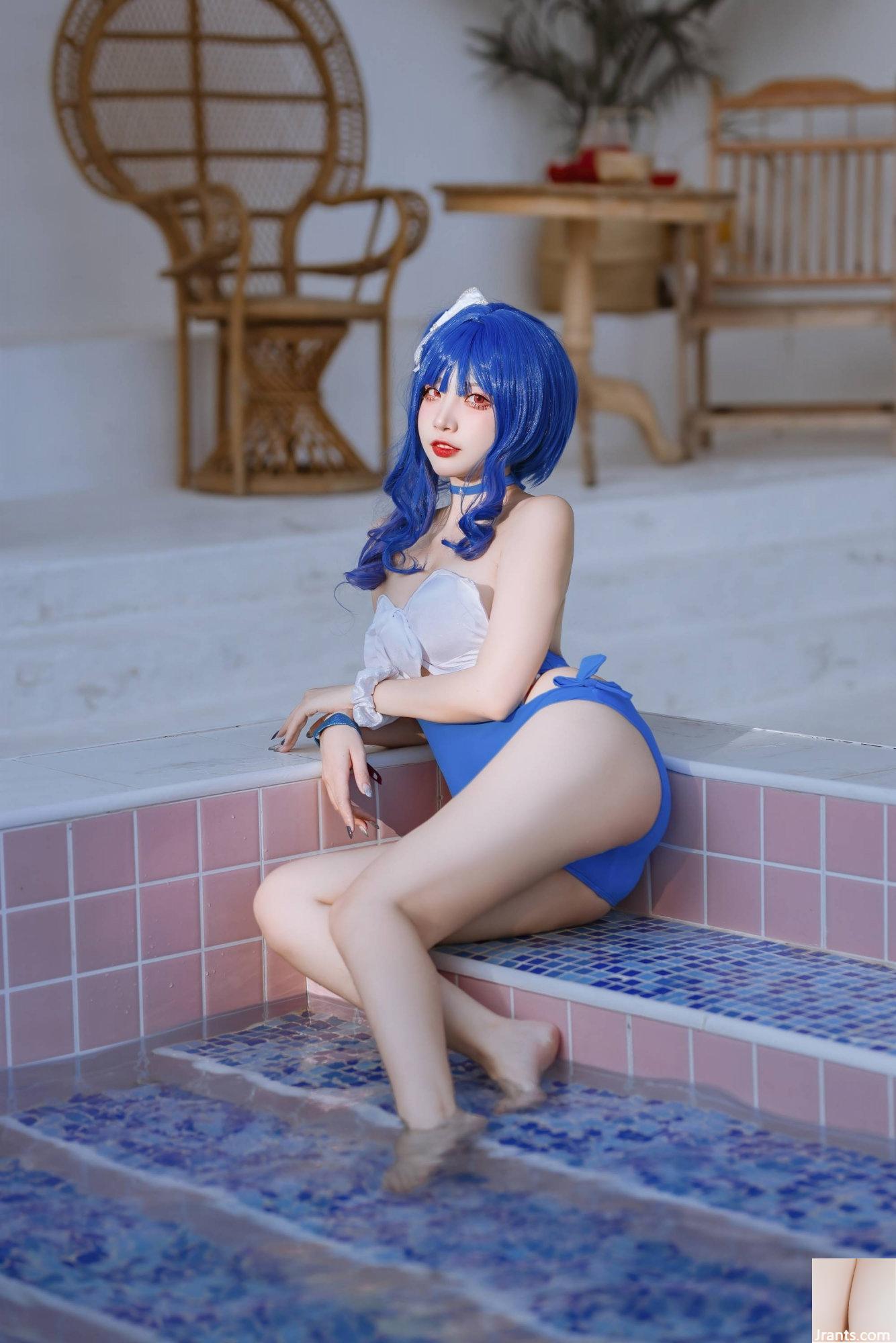 (Coleção online) Welfare Girl Erzuo &#8220;Maiô Blue Pola&#8221; Exclusivo VIP (46P)