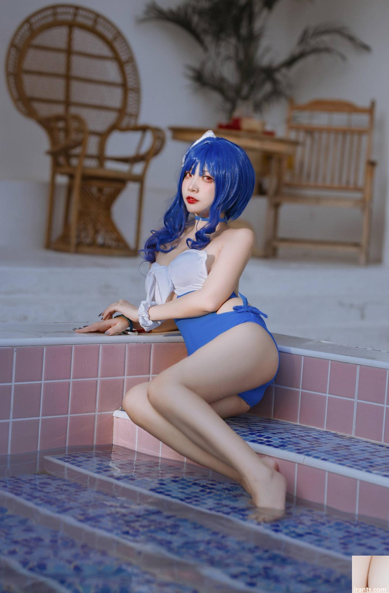 (Coleção online) Welfare Girl Erzuo &#8220;Maiô Blue Pola&#8221; Exclusivo VIP (46P)