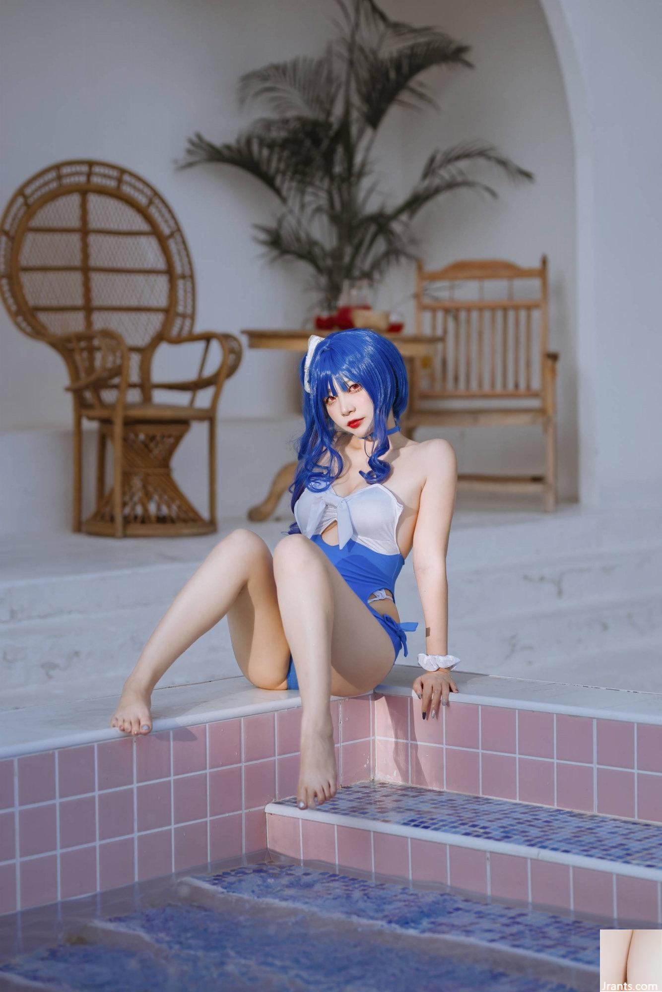 (مجموعة عبر الإنترنت) Welfare Girl Erzuo &#8220;Blue Pola Swimsuit&#8221; VIP حصريًا (46P)