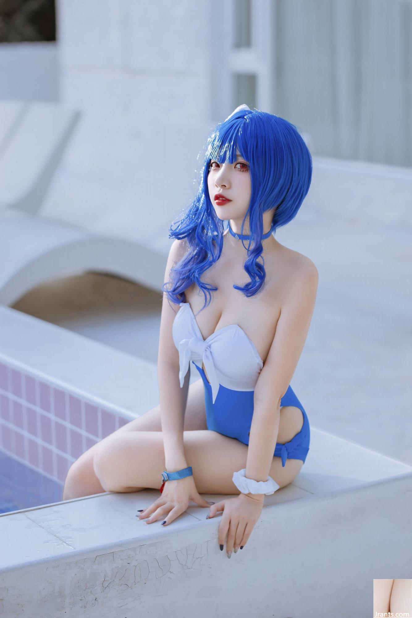 (مجموعة عبر الإنترنت) Welfare Girl Erzuo &#8220;Blue Pola Swimsuit&#8221; VIP حصريًا (46P)