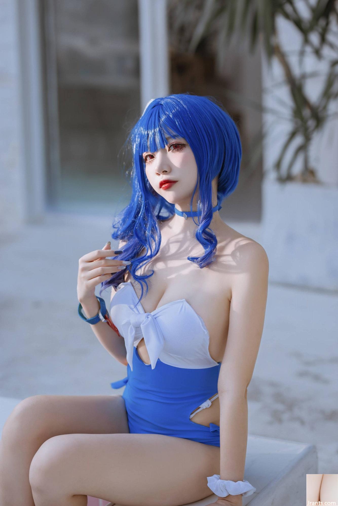 (Coleção online) Welfare Girl Erzuo &#8220;Maiô Blue Pola&#8221; Exclusivo VIP (46P)