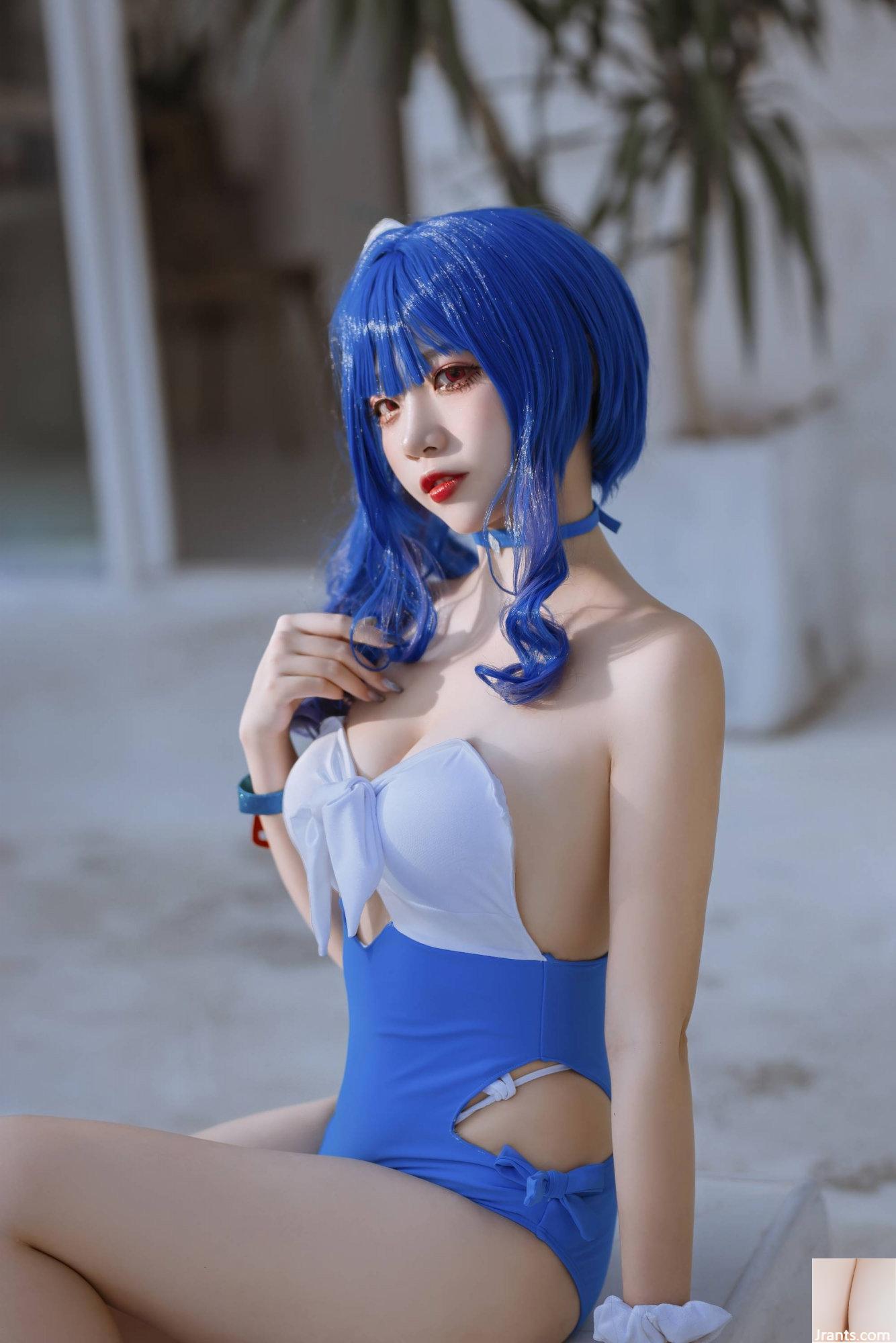 (Coleção online) Welfare Girl Erzuo &#8220;Maiô Blue Pola&#8221; Exclusivo VIP (46P)