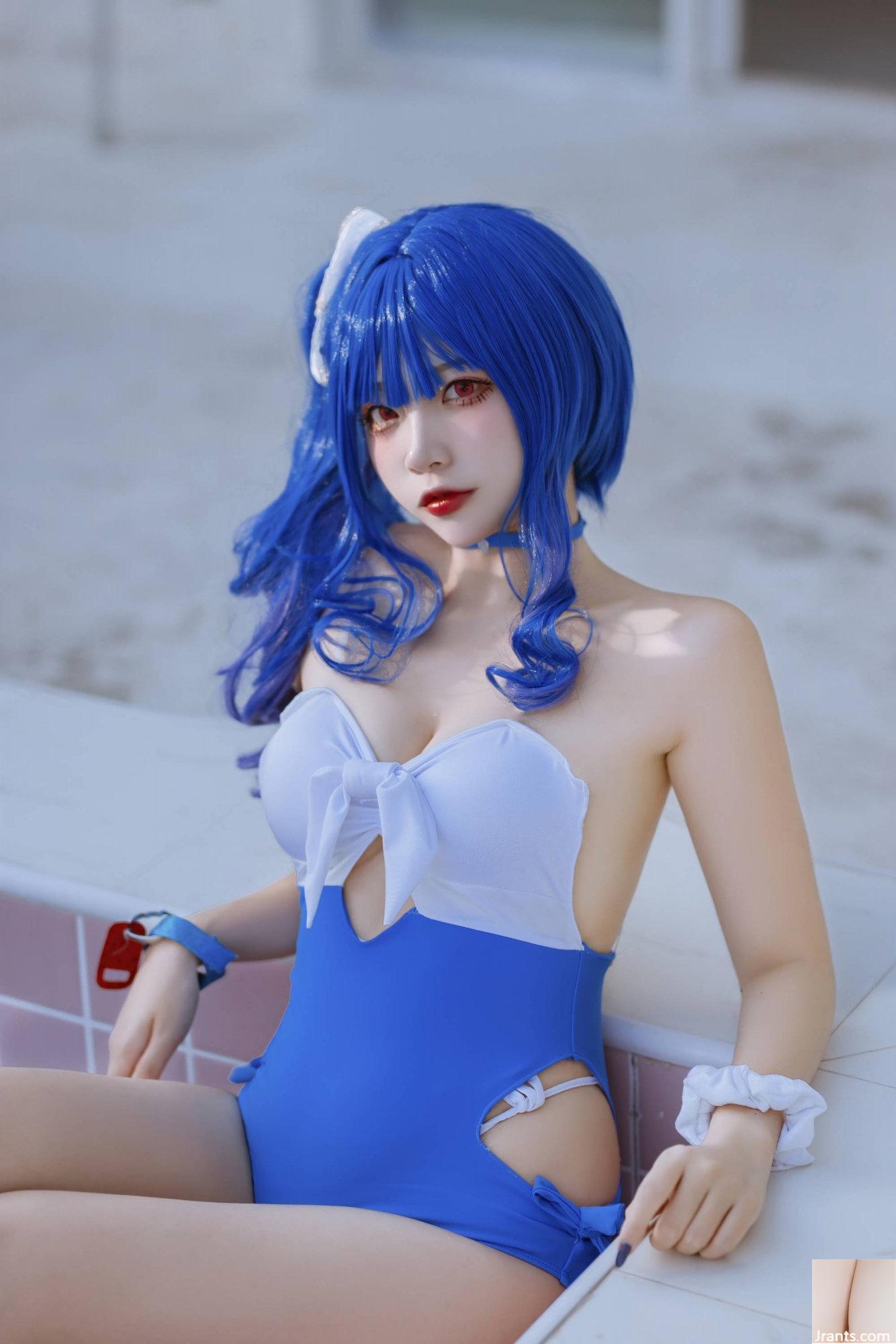 (Coleção online) Welfare Girl Erzuo &#8220;Maiô Blue Pola&#8221; Exclusivo VIP (46P)