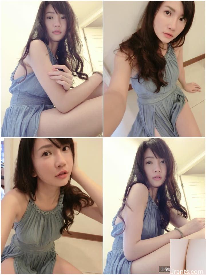 32D Hot Madou~Mia Wei Keren~mengambil selfie kabur di tempat tidur dengan kaki indahnya terbuka, menunjukkan temperamen dan kecantikannya (61P)