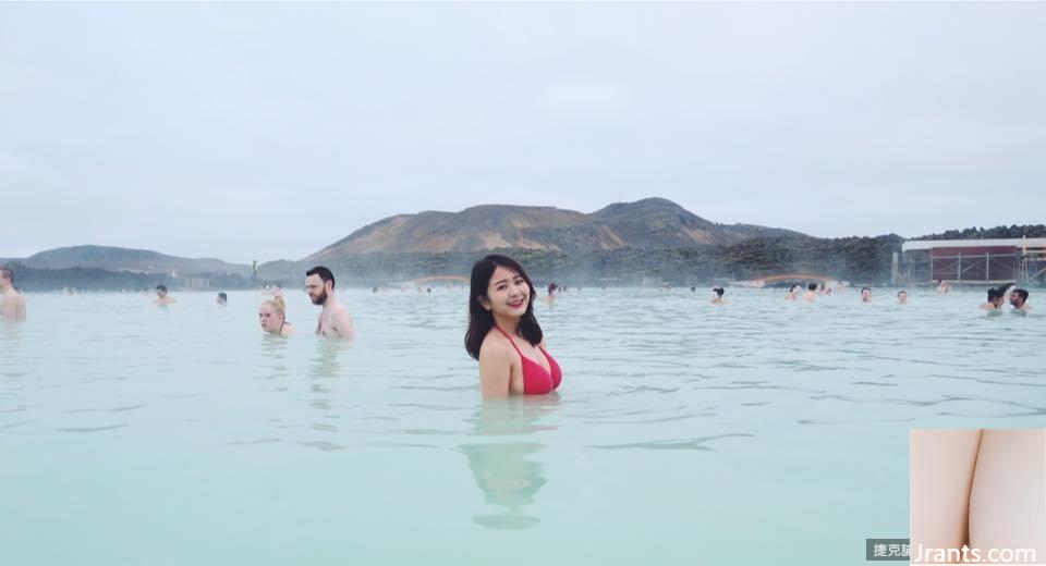 Seorang gadis cantik dengan payudara 34E ~ Quanquan (Guo Yanling) ~ Mengenakan bikini sambil berendam di sumber air panas dan minum di hotel Islandia? (? Sangat nyaman (38P)